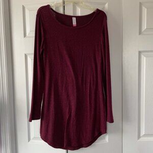 No Boundaries Maroon Knit Sweater Dress